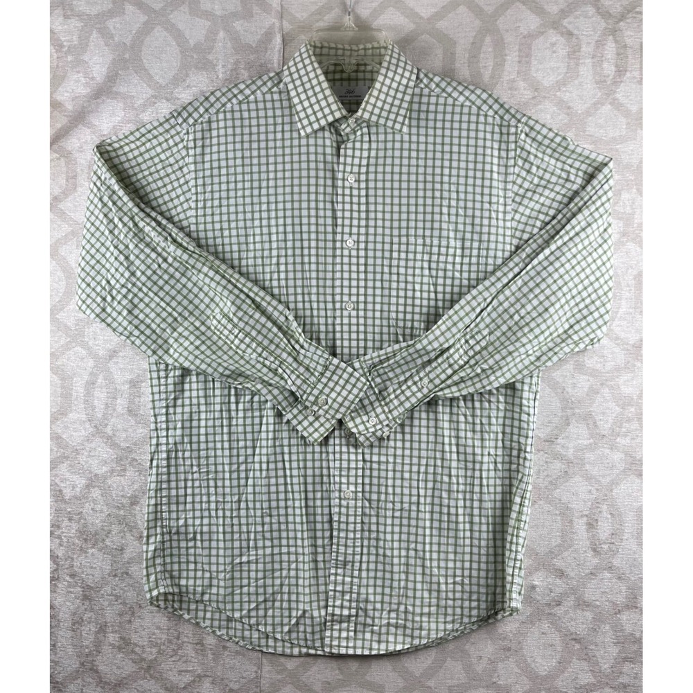 Brooks Brothers 346 Shirt Mens 15.5 34/35 Green Gingham Cotton Button Down